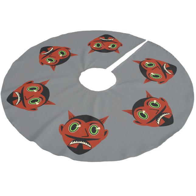 Vintage Devil Brushed Polyester Tree Skirt (Angled)