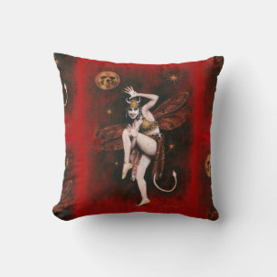 Vintage Devil Lady Dancer Cushion