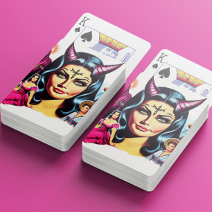 Vintage Devil Woman Playing Cards
