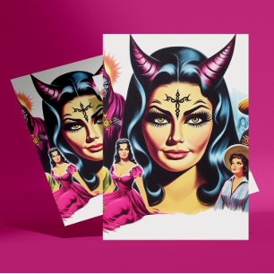 Vintage Devil Woman Postcard