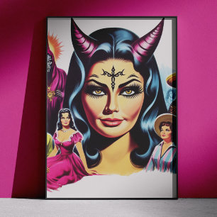 Vintage Devil Woman Poster