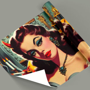 Vintage Devil Woman Wrapping Paper