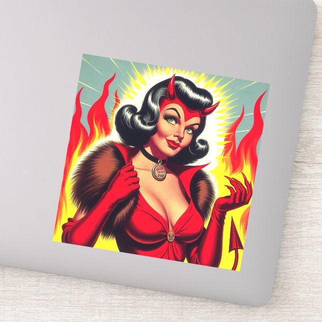 Vintage Devilish Pin-up (Detail)