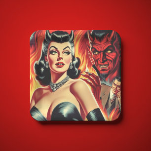 Vintage Devilish Pin-up Paper Plate