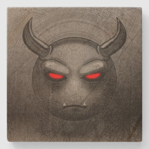 Vintage Devilmoji Stone Bench Coaster