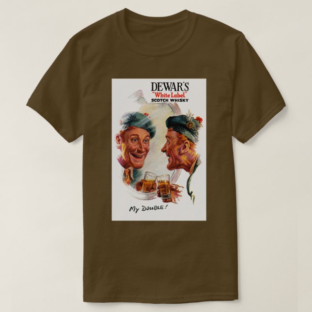 Vintage Dewars Scotch Whisky Advert T-Shirt (Design Front)