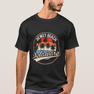 Vintage Dewey Beach Delaware Palm Tree Beach T-Shirt