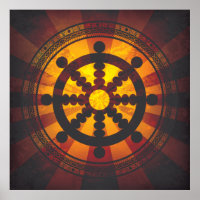 Vintage Dharma Wheel Print