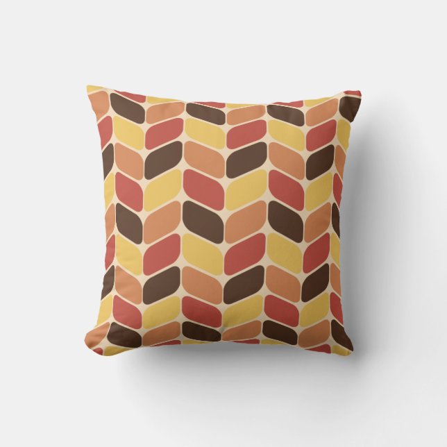 Vintage Diagonal Rectangles Autumn Cushion (Front)