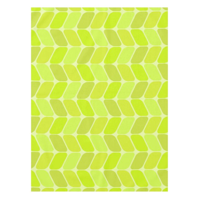 Vintage Diagonal Rectangles Chartreuse Tablecloth (Front)