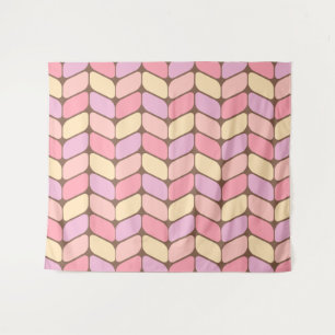Vintage Diagonal Rectangles Ice Cream Tapestry