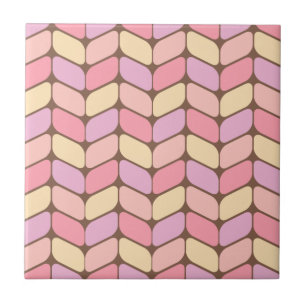 Vintage Diagonal Rectangles Ice Cream Tile