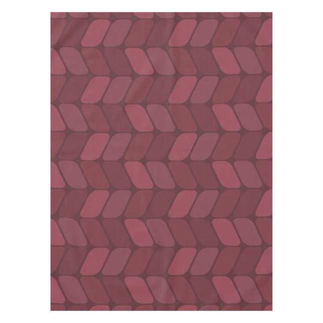 Vintage Diagonal Rectangles Maroon Tablecloth (Front)