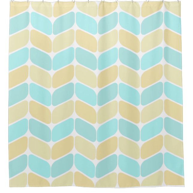 Vintage Diagonal Rectangles Sandy Beach Shower Curtain (Front)
