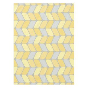 Vintage Diagonal Rectangles Yellow Grey Tablecloth