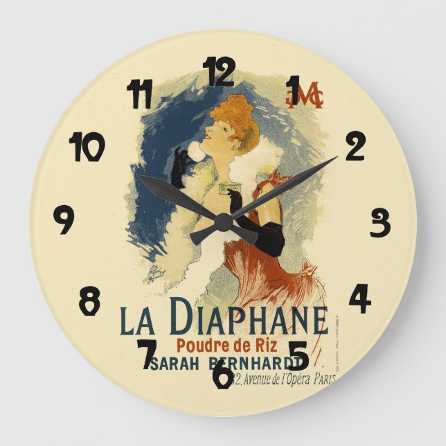 Vintage Diaphane Poster Art Large Clock (Front)
