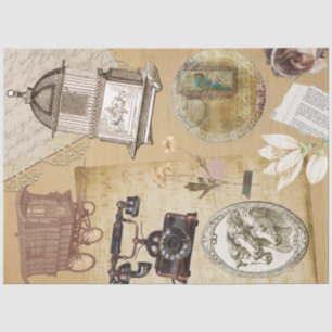 Vintage diary Victorian design decoupage romantic Tissue Paper