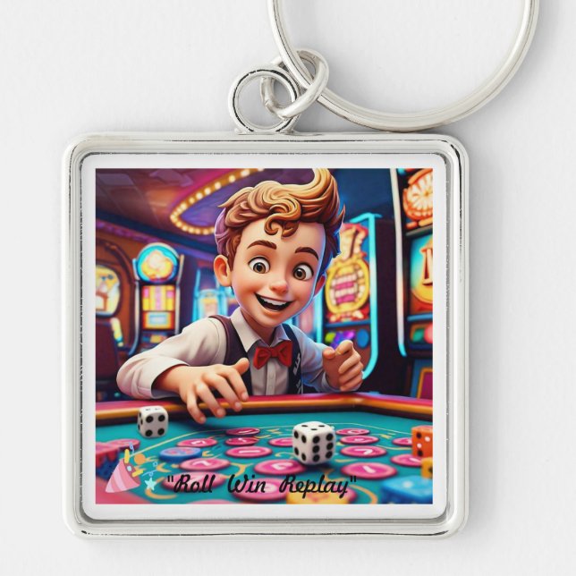 "Vintage Dice Gamble" Key Ring (Front)