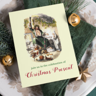 Vintage Dickens Ghost A Christmas Carol Party Invitation