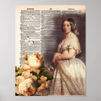 Vintage dictionary page and Queen Victoria