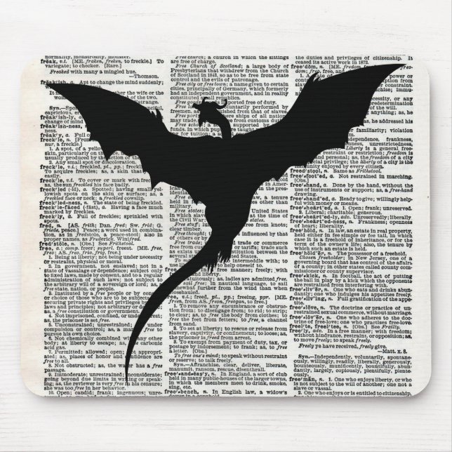 Vintage Dictionary Paper Dragon Mediaeval Mouse Pad (Front)