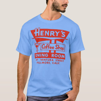 Vintage Diner Matchbook Henrys Coffee Shop Fillmor T-Shirt