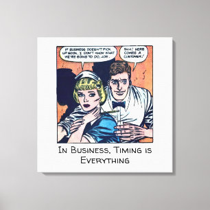 Vintage Diner Scene from 1950s Horror Comics Canvas Print