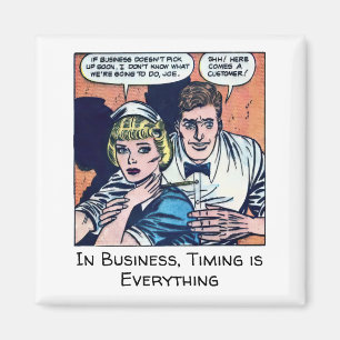 Vintage Diner Scene from 1950s Horror Comics Magnet