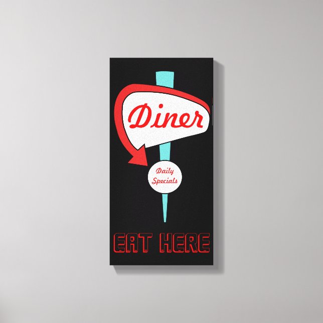 Vintage Diner Sign Canvas (Front)