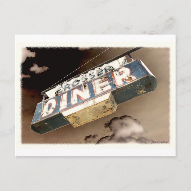Vintage Diner Sign Postcard (Front)