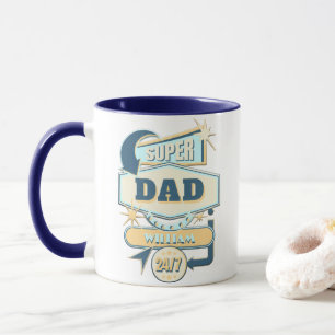 Vintage Diner Sign Super Dad Mug