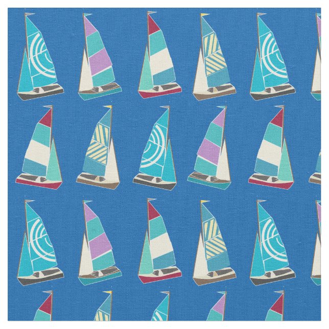 Vintage Dinghies Fabric (Close Up)