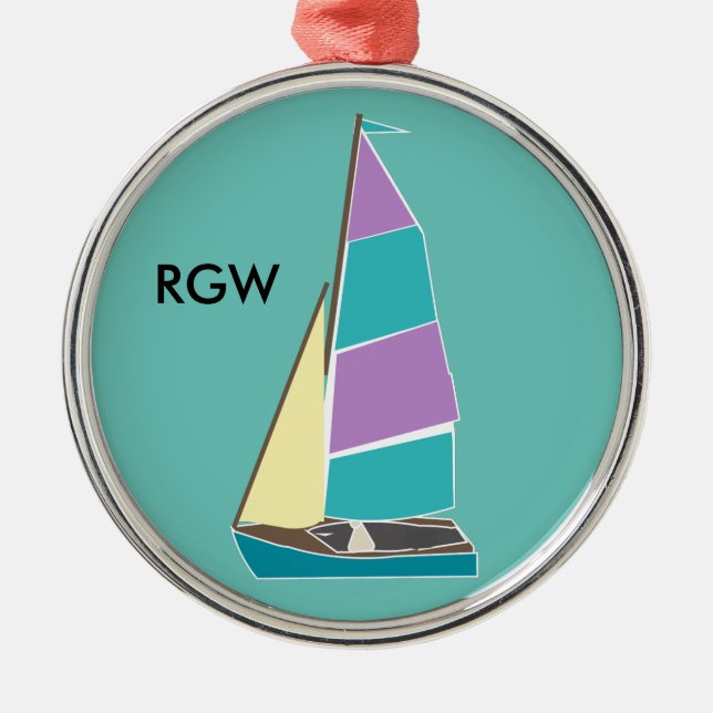 Vintage Dinghy Metal Tree Decoration (Front)