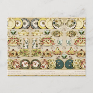Vintage Dinner and Dessert China Postcard
