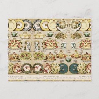 Vintage Dinner and Dessert China Postcard