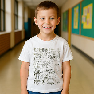 Vintage Dinosaur Bone Fossils Art T-Shirt