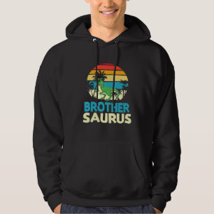 Vintage Dinosaur Dancing Happy Brother Saurus Cous Hoodie