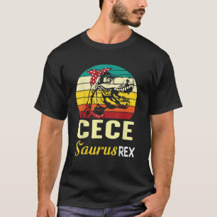 Vintage Dinosaur Girl Cece Saurus Rex Happy Grandm T-Shirt