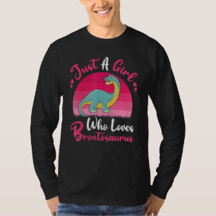 Vintage Dinosaur Just A Girl Who Loves Brontosaur T-Shirt