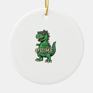 Vintage Dinosaur Sunglasses Prime Cartoon Shirt_1 Ceramic Tree Decoration