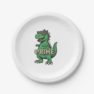 Vintage Dinosaur Sunglasses Prime Cartoon Shirt_1 Paper Plate