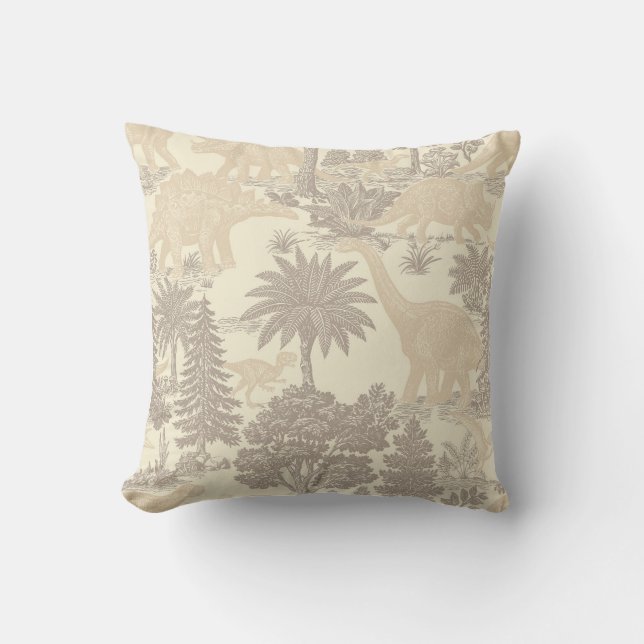 Vintage Dinosaur Toile Pattern Cushion (Front)