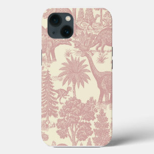 Vintage Dinosaur Toile Pattern Prehistoric Jungle iPhone 13 Case