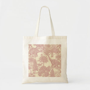 Vintage Dinosaur Toile Pattern Prehistoric Jungle Tote Bag