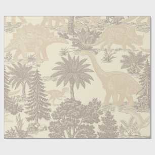 Vintage Dinosaur Toile Pattern Wrapping Paper