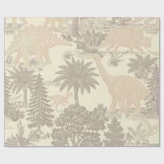Vintage Dinosaur Toile Pattern Wrapping Paper
