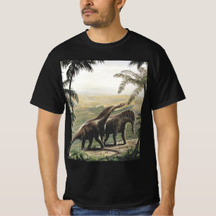 Vintage Dinosaurs, Amargasaurus with Palm Trees T-Shirt