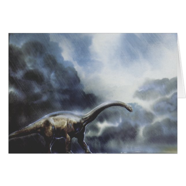 Vintage Dinosaurs, Barapasaurus with Storm Clouds (Front Horizontal)