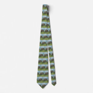 Vintage Dinosaurs, Centrosaurus Grazing in Meadow Tie