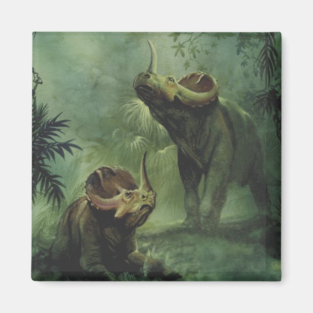 Vintage Dinosaurs, Centrosaurus in the Jungle Magnet (Front)
